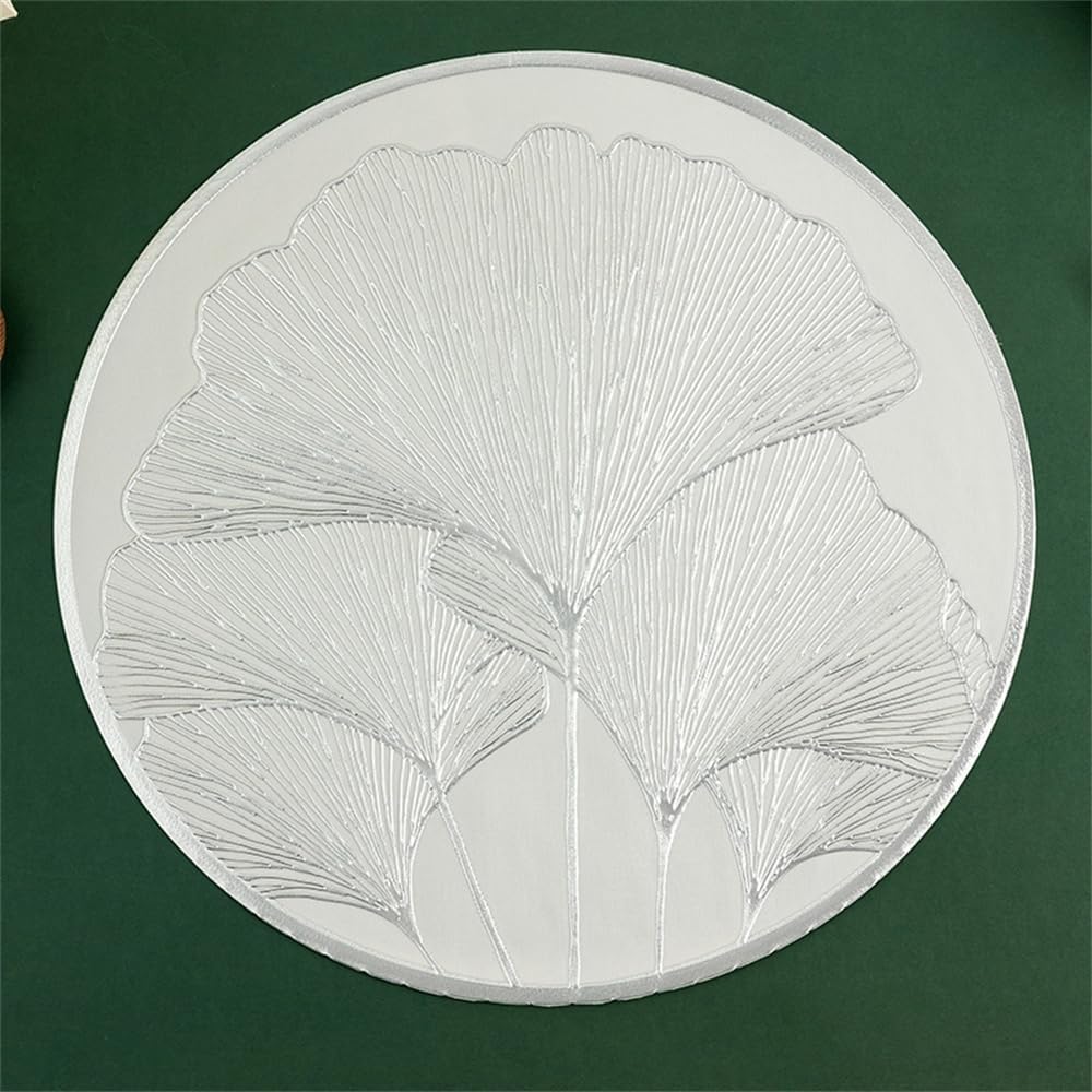 Leaf Pvc Waterproof Round Insulated Table Mat Set of 6