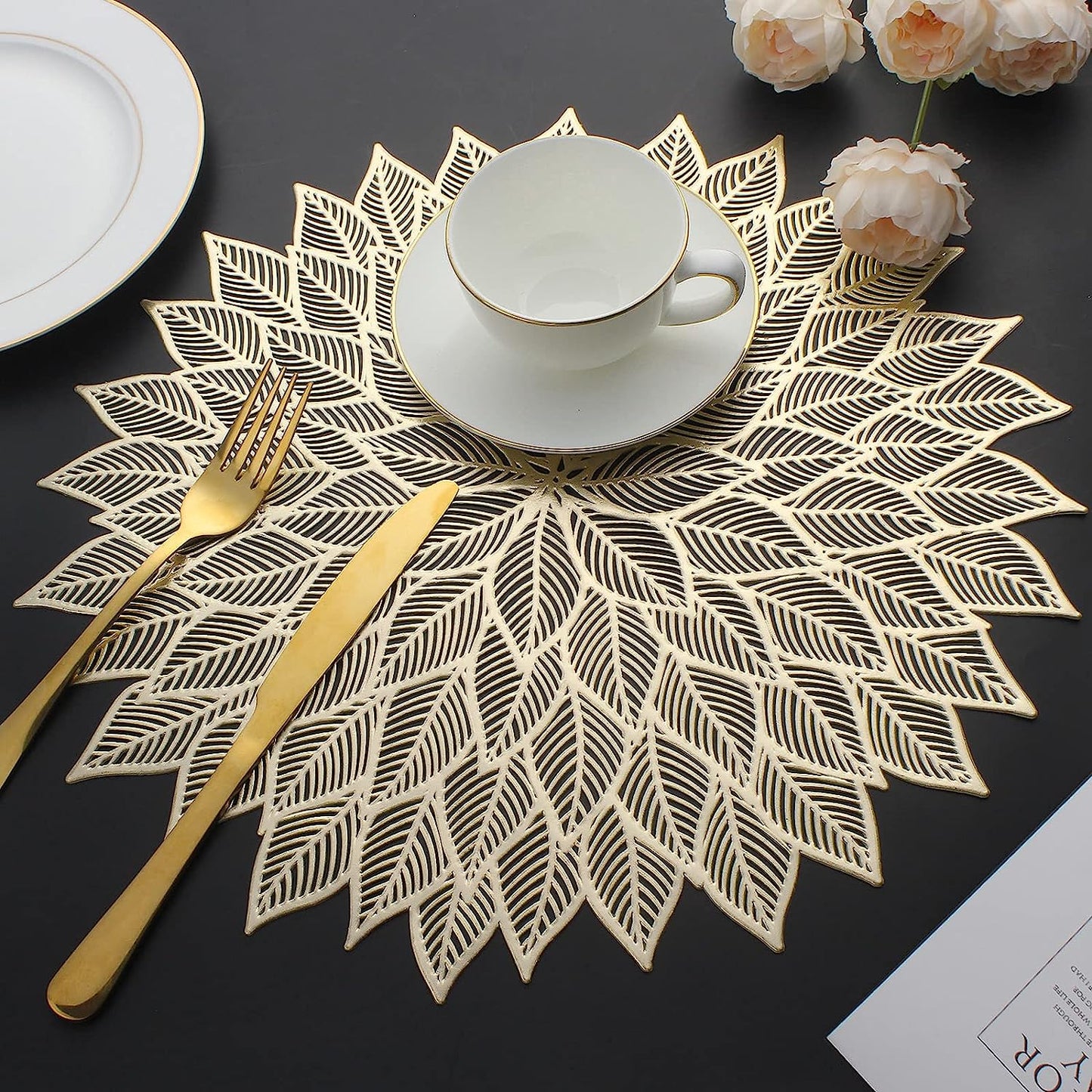 Laser Cut Metallic Look Dining Mats Set of 6/8