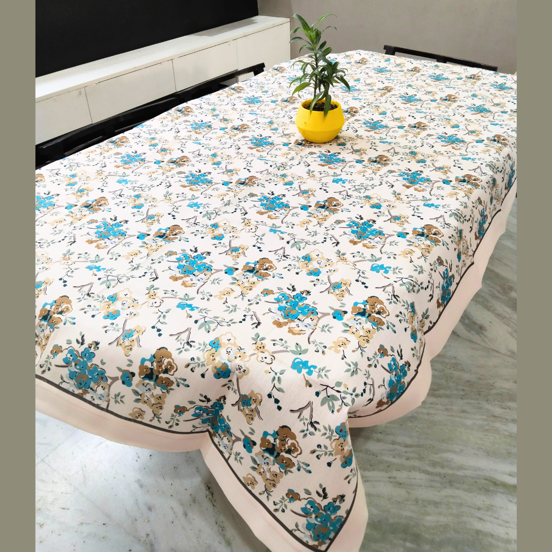 blue cotton table cover 