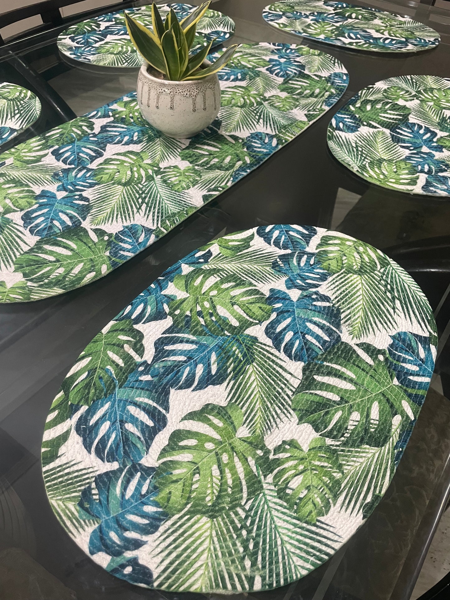 Multicolor Printed Braided Mats And Runner Combo