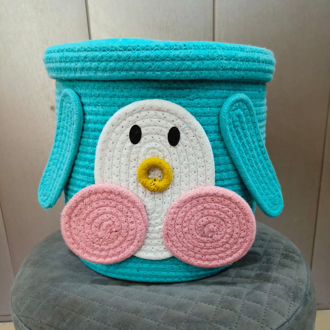 Kids-blue-color-cotton-rope-gift-basket Hamer Basket for kids