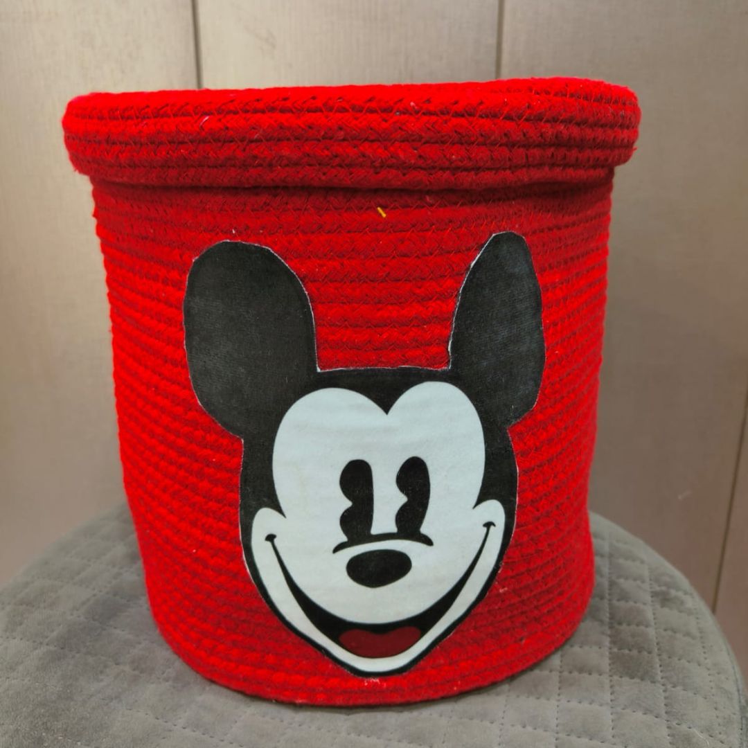 Kids mickey cotton rope gift basket