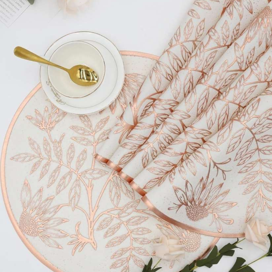 "Durable PVC table mats with a sleek design, providing both protection and style for your dining table."