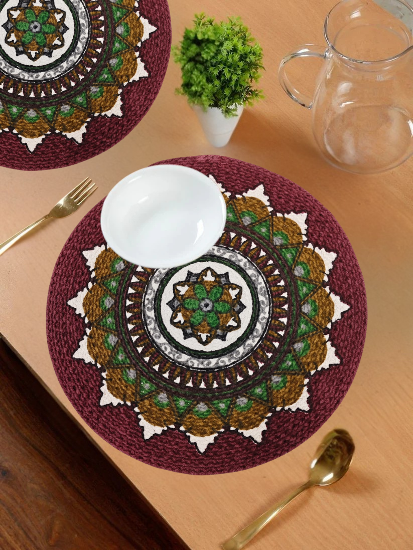 Printed and Braided Cotton Table Mats