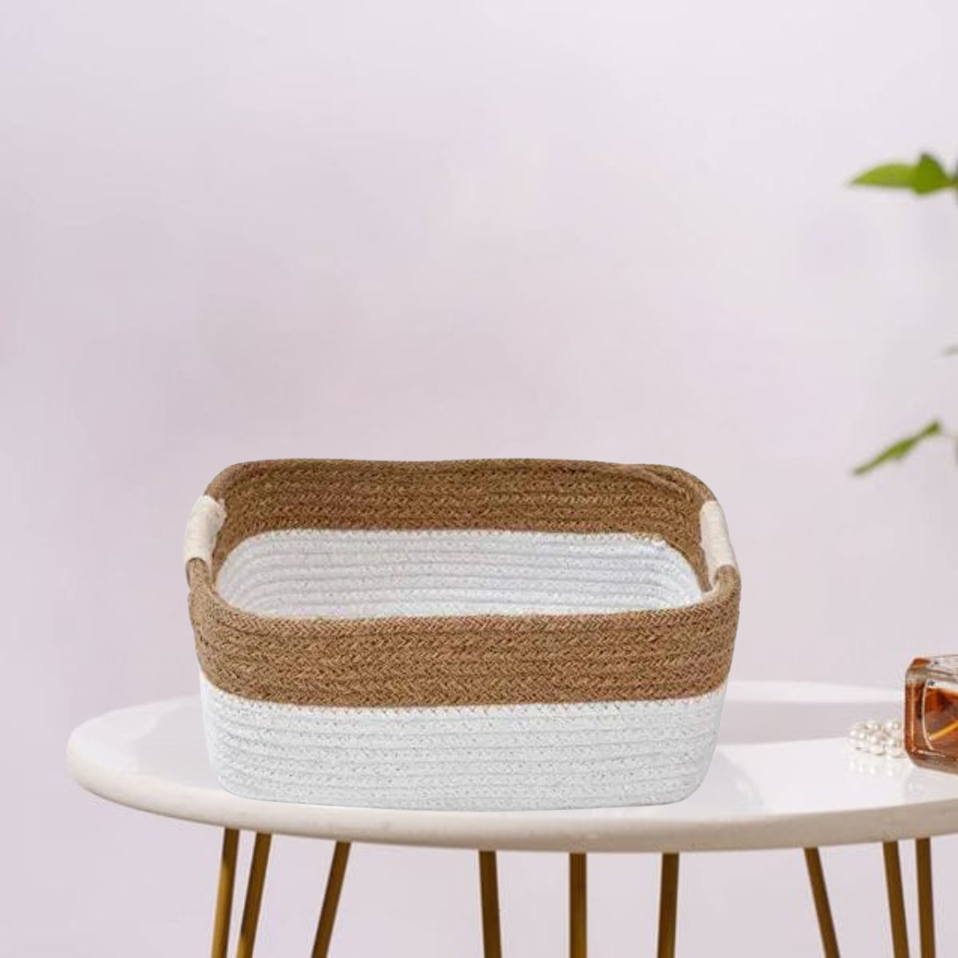 Cotton rope storage basket.
