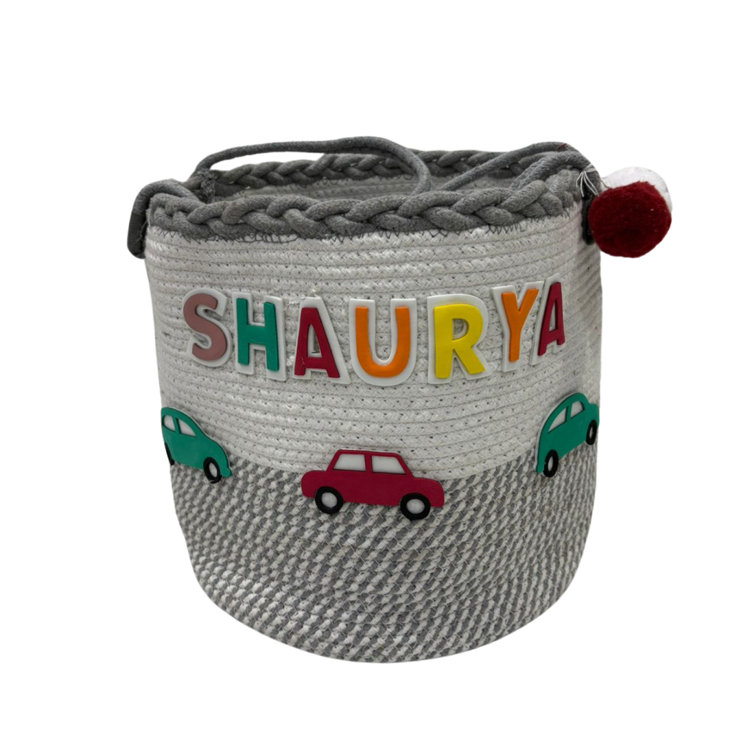 Customized kids return gift cotton rope basket