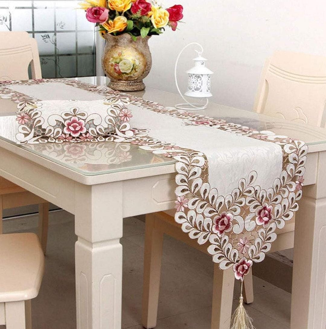 Tissue Embroidery Dining table Runner