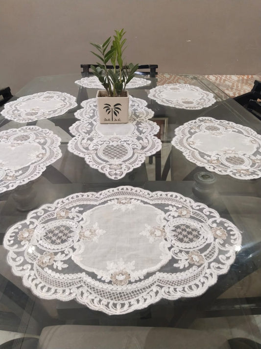 Tissue Embroidered Table Mats And Runner Combo
