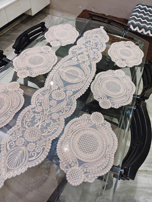 Embroidered Tissue Table Mats And Runner