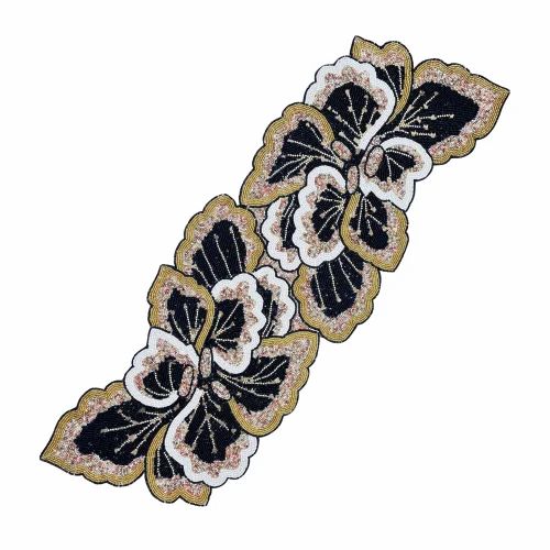 Black color beaded center table runner
