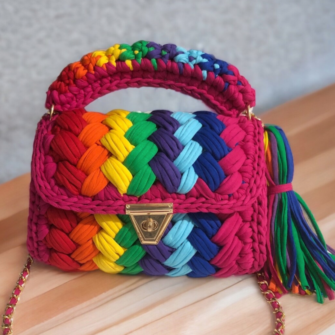 Barbie-multicolor-Crochet-Handmade-Ladies-Bag