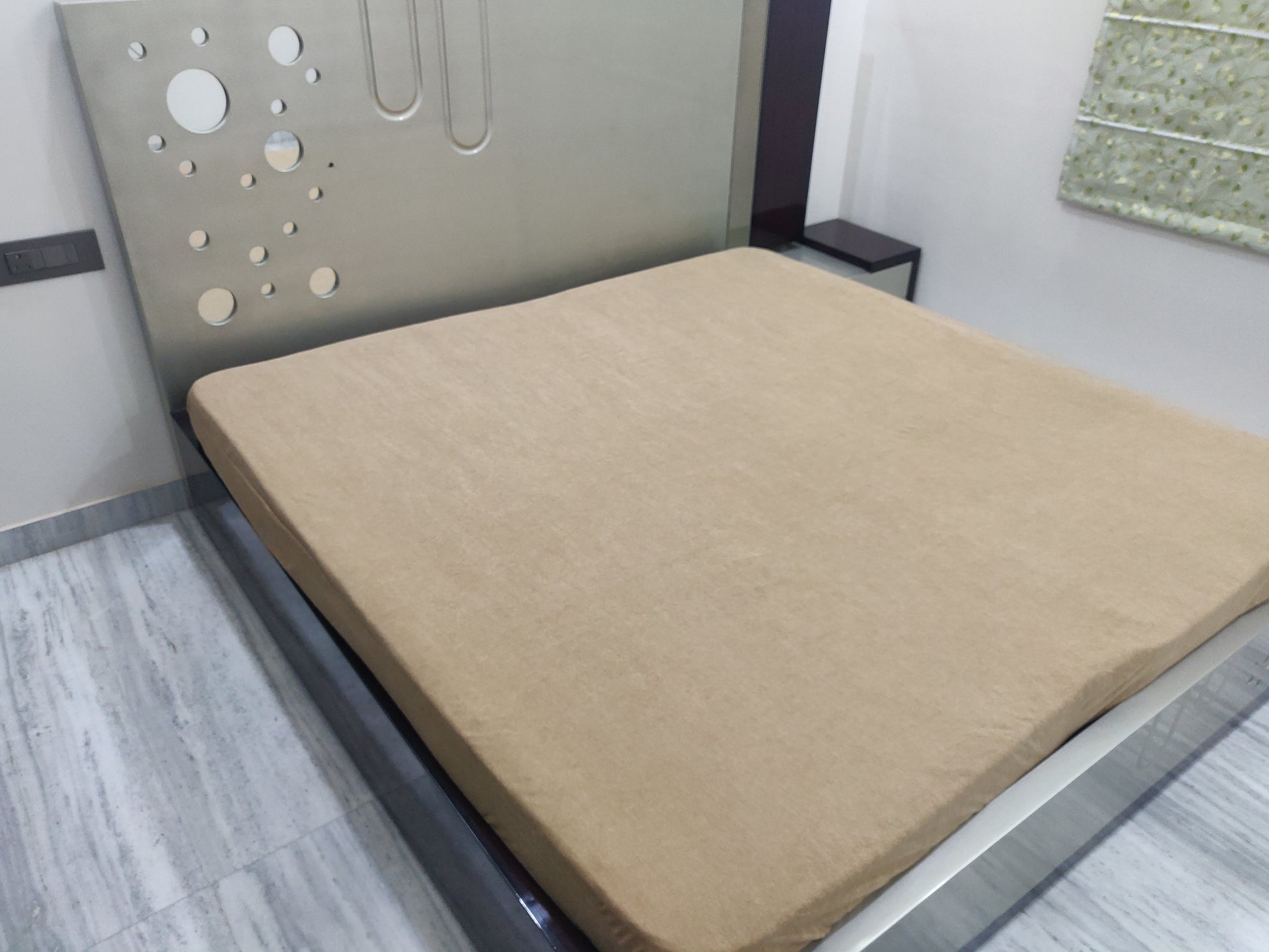 loomsmith-terry-waterproof-king-size-protector-sheet-fitted-style-beige-color-protection-from-leakage-odor-dust