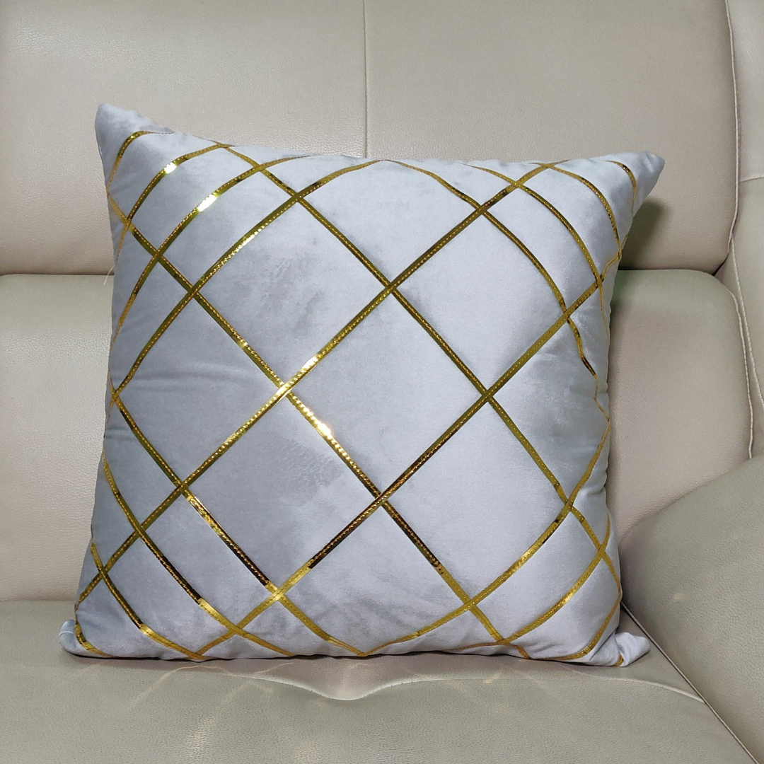 Gold grey cushions best sale