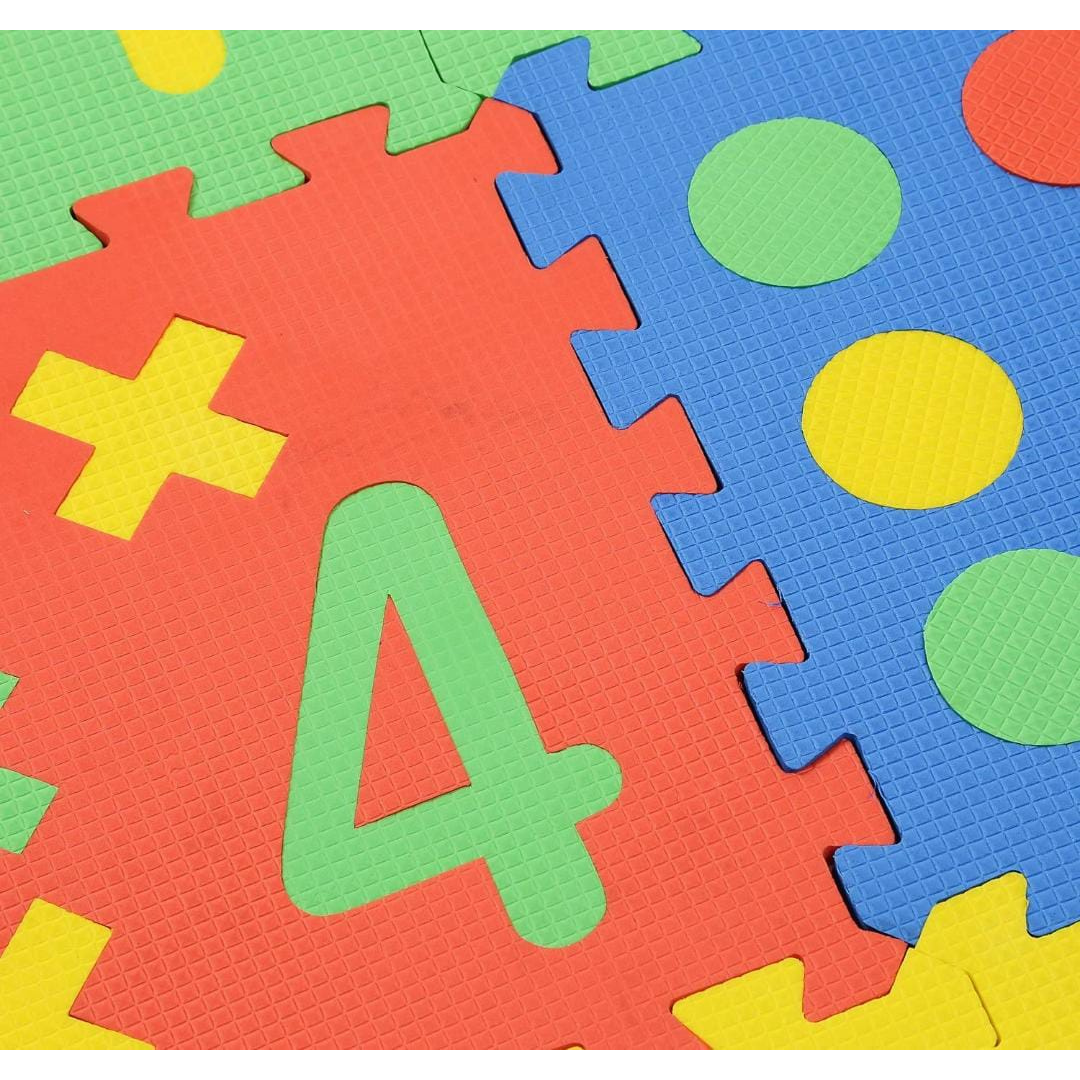puzzle mat for kids foam material multicolor close view of number 4 and circles