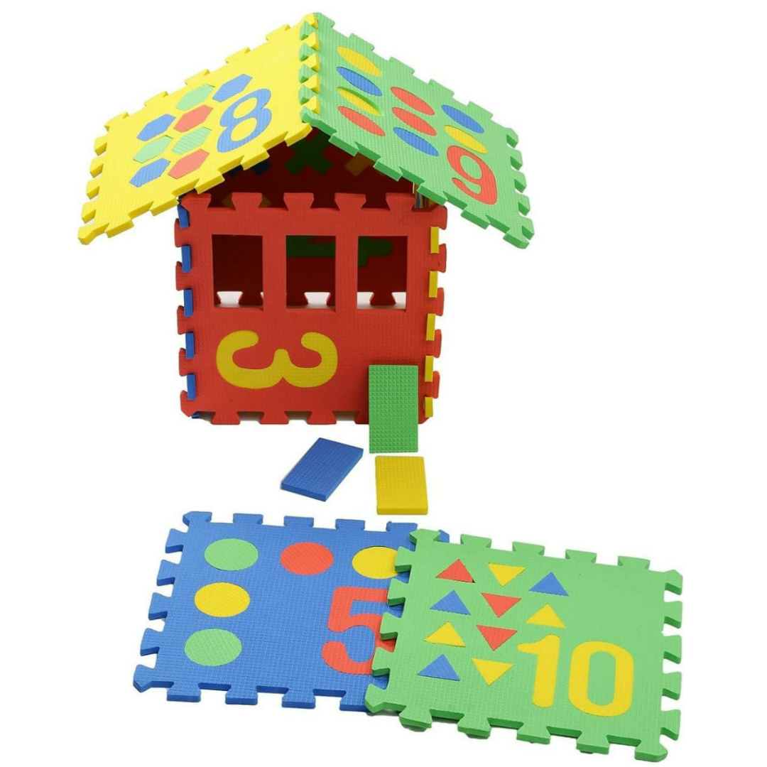 puzzle mat is multipurpose blocks hut is made with blocks