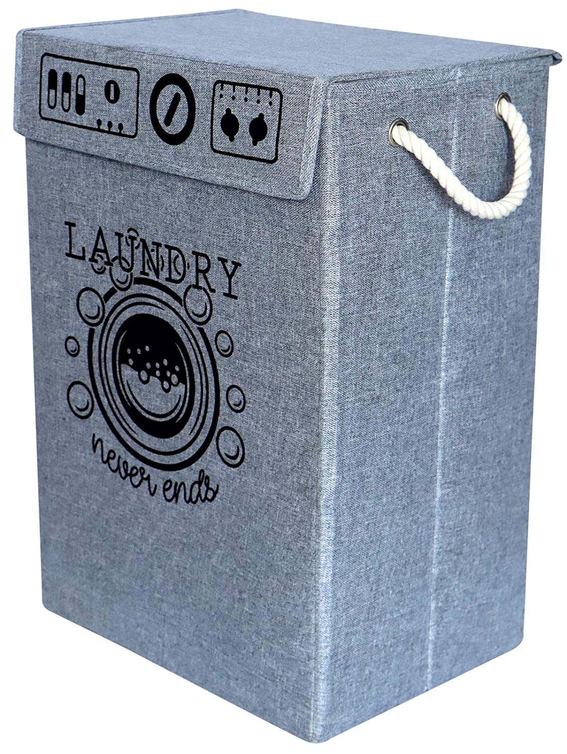 Grey-color-cloth-organizer-loomsmith-foldable-laundry-basket-with-lid-basket-bag-hard-cardboard-72-litres-capacity