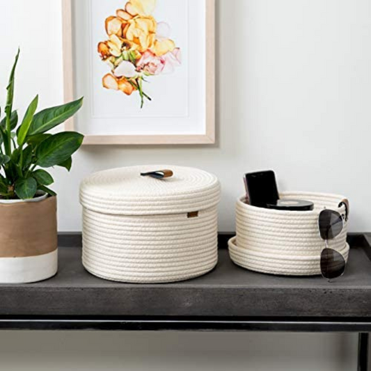 white-color-Snake-box-basket-set-of-2-with-lid