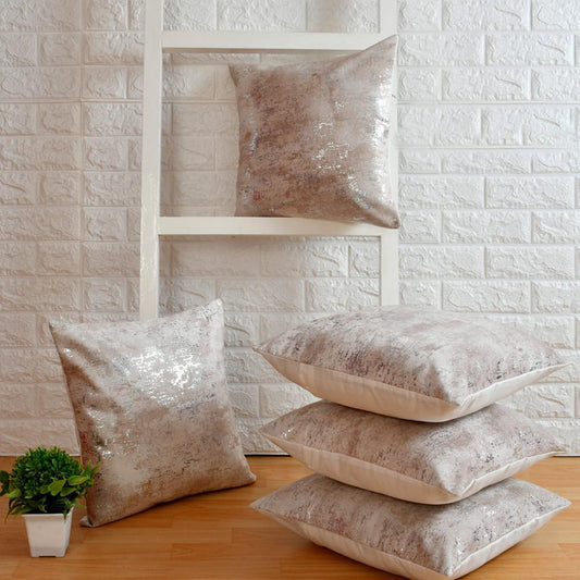 loomsmith-velvet-cushion-cover-set-of-five-in-cream-color-easy-to-wash-plain-from-back-with-zipper-for-living-area-decor