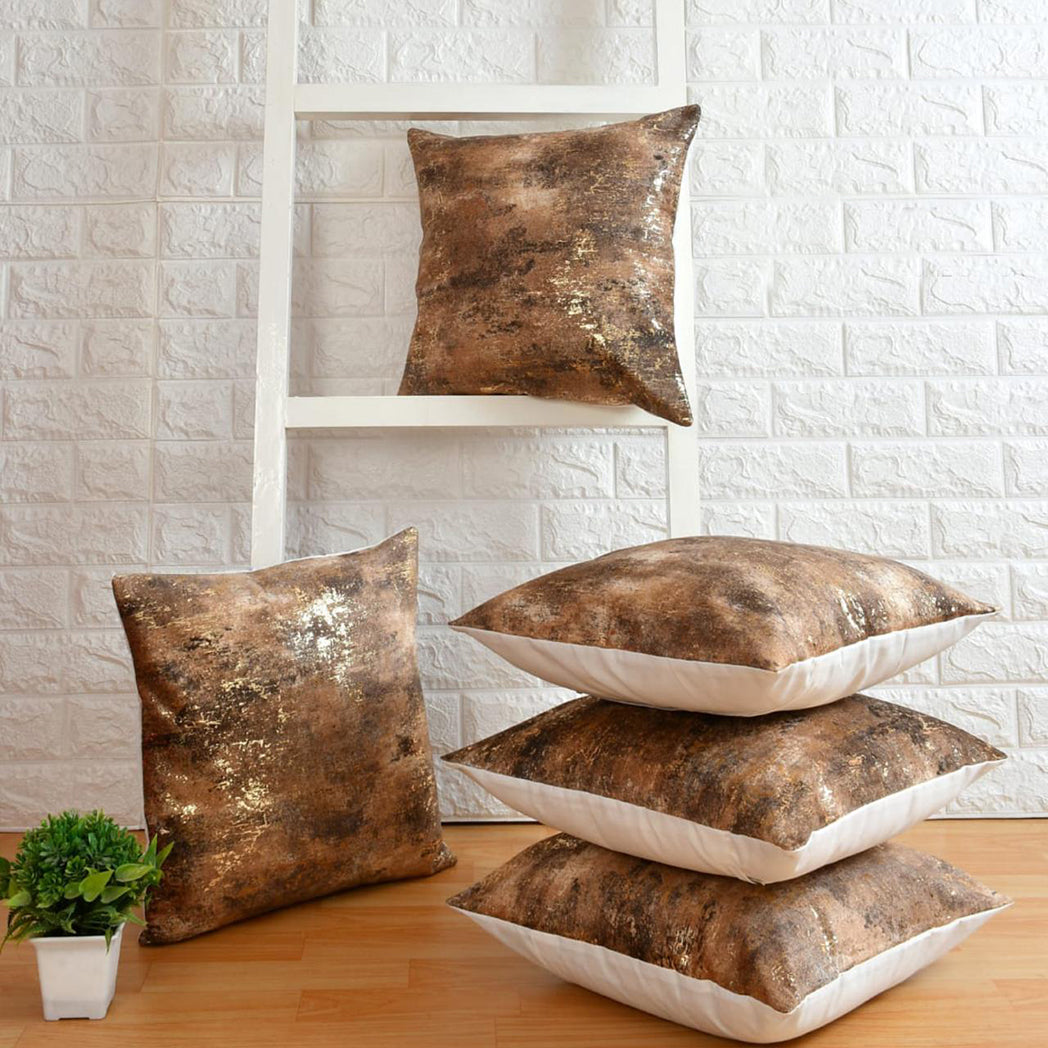 loomsmith-velvet-cushion-cover-set-of-five-in-gold-color-easy-to-wash-plain-from-back-with-zipper-for-living-area-decor