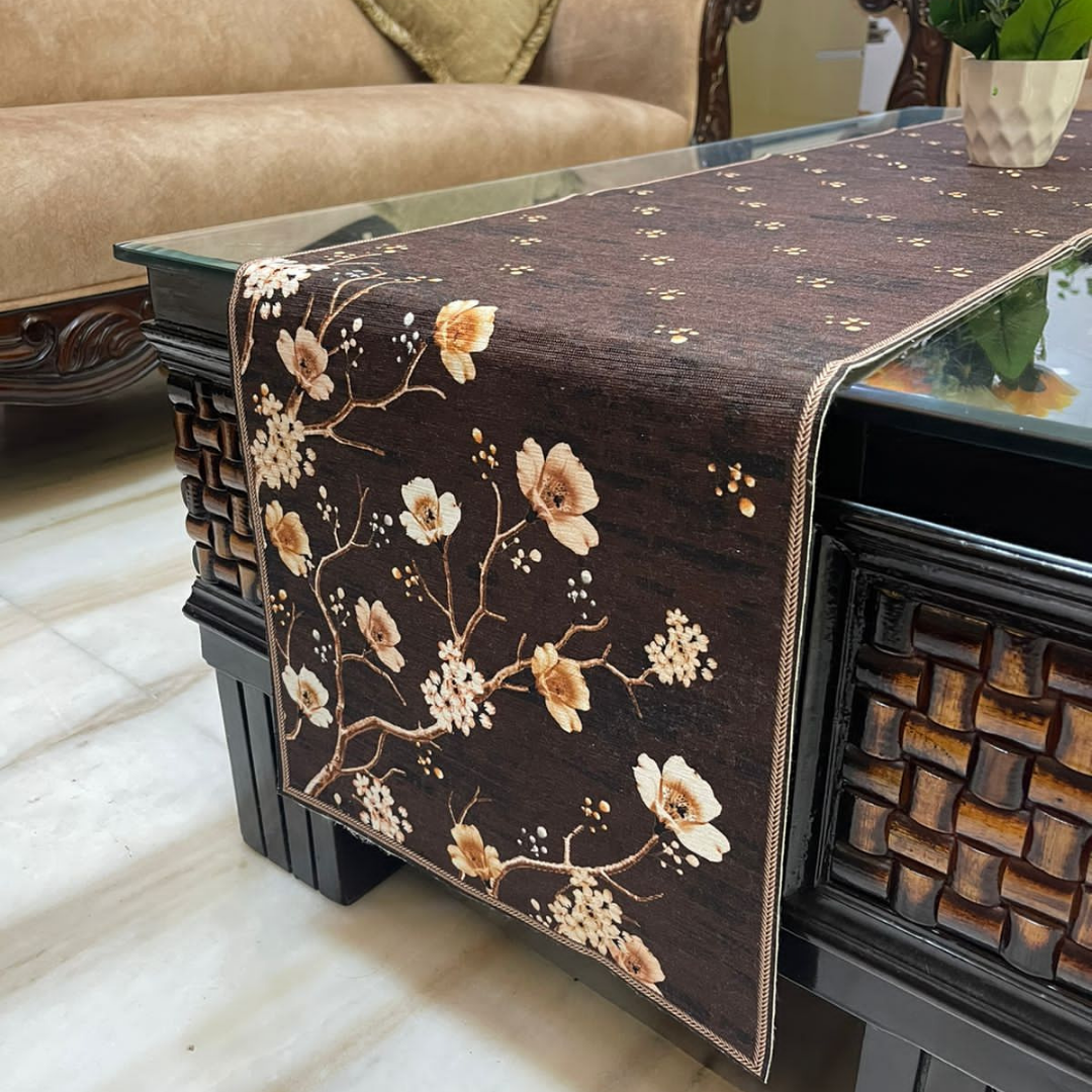 Buy Floral Printed Velvet Table Runner Loomsmith