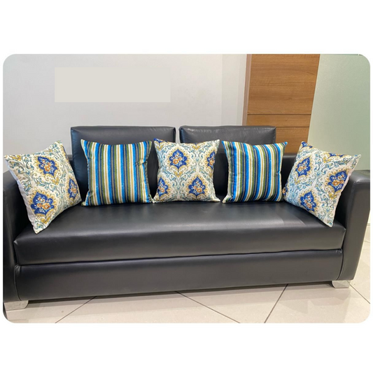 loomsmith-mix-n-match-pillow-covers-set-of-five-two-with-strip-printed-three-with-leaf-printed-cushion-covers-for-sofa-use-bedroom-use-blue-color