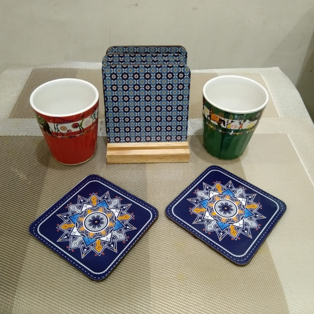 loomsmith-reversible-square-printed-wooden-coaster-set-of-six-with-wooden-stand-in-navy-blue-color