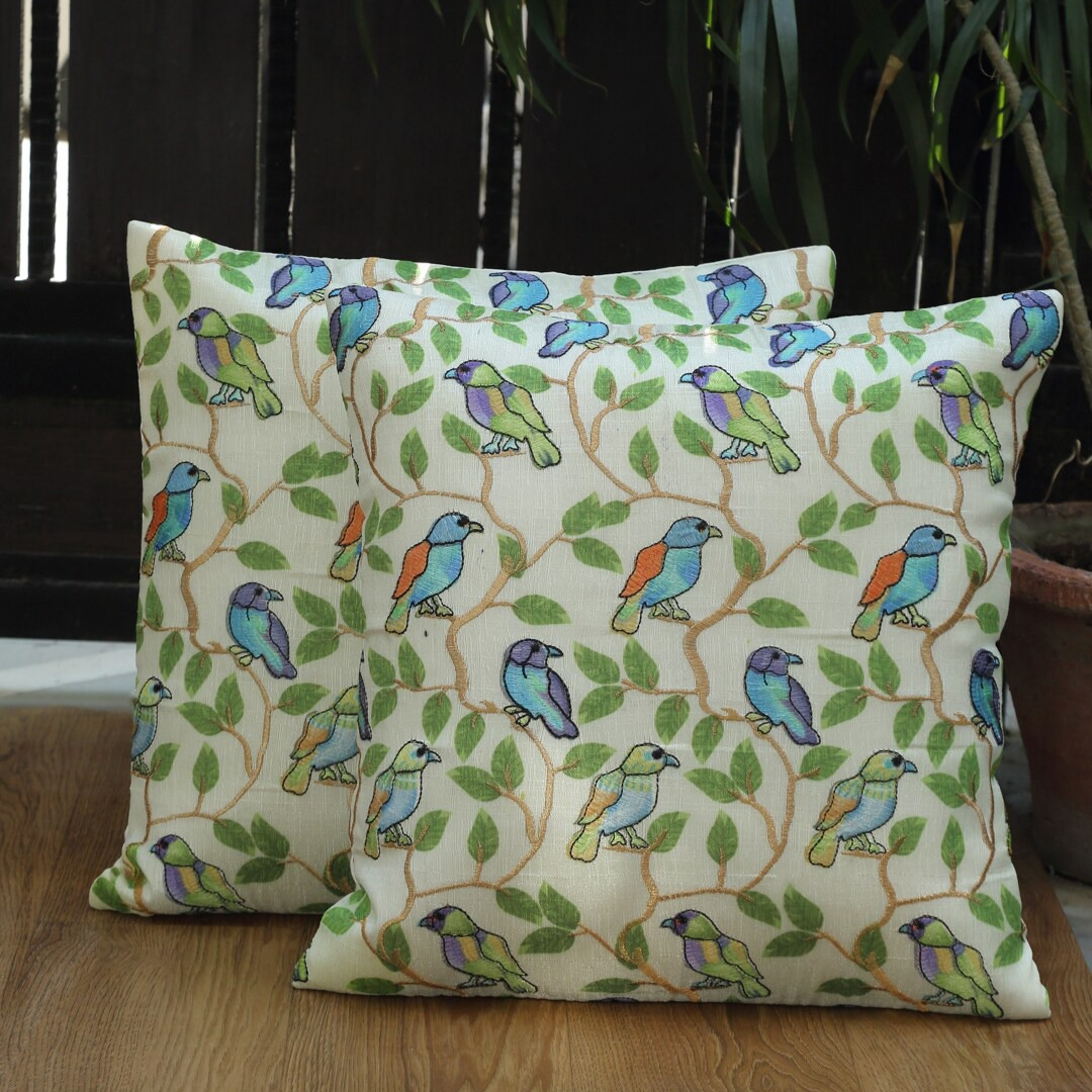 loomsmith-parrot-embroidered-square-cushion-cover-set-of-2-parrot-leaves-embroidered-zip-at-back-white-color