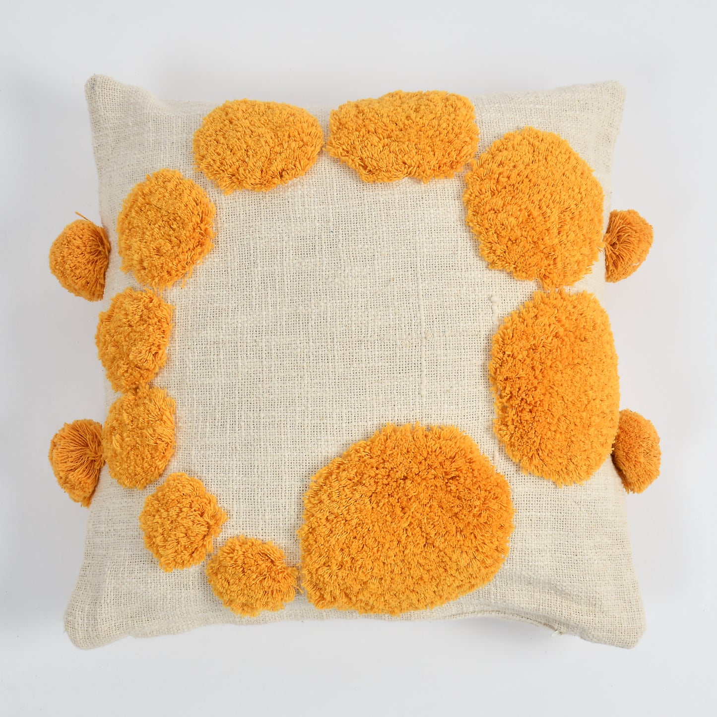 Bubble Bloom Tufted Cushion Cover (Orange) - Set Of Two