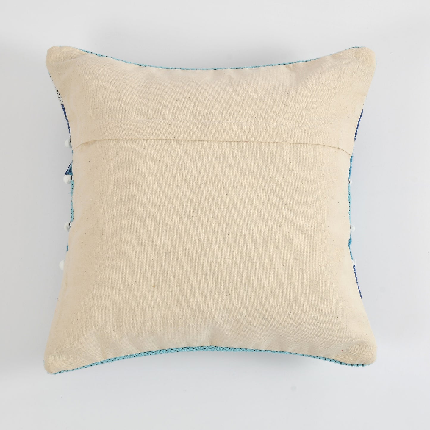 Hand Crafted PitLoom Cushion Cover | 16 inch x 16 inch | Pack of 2 Blue