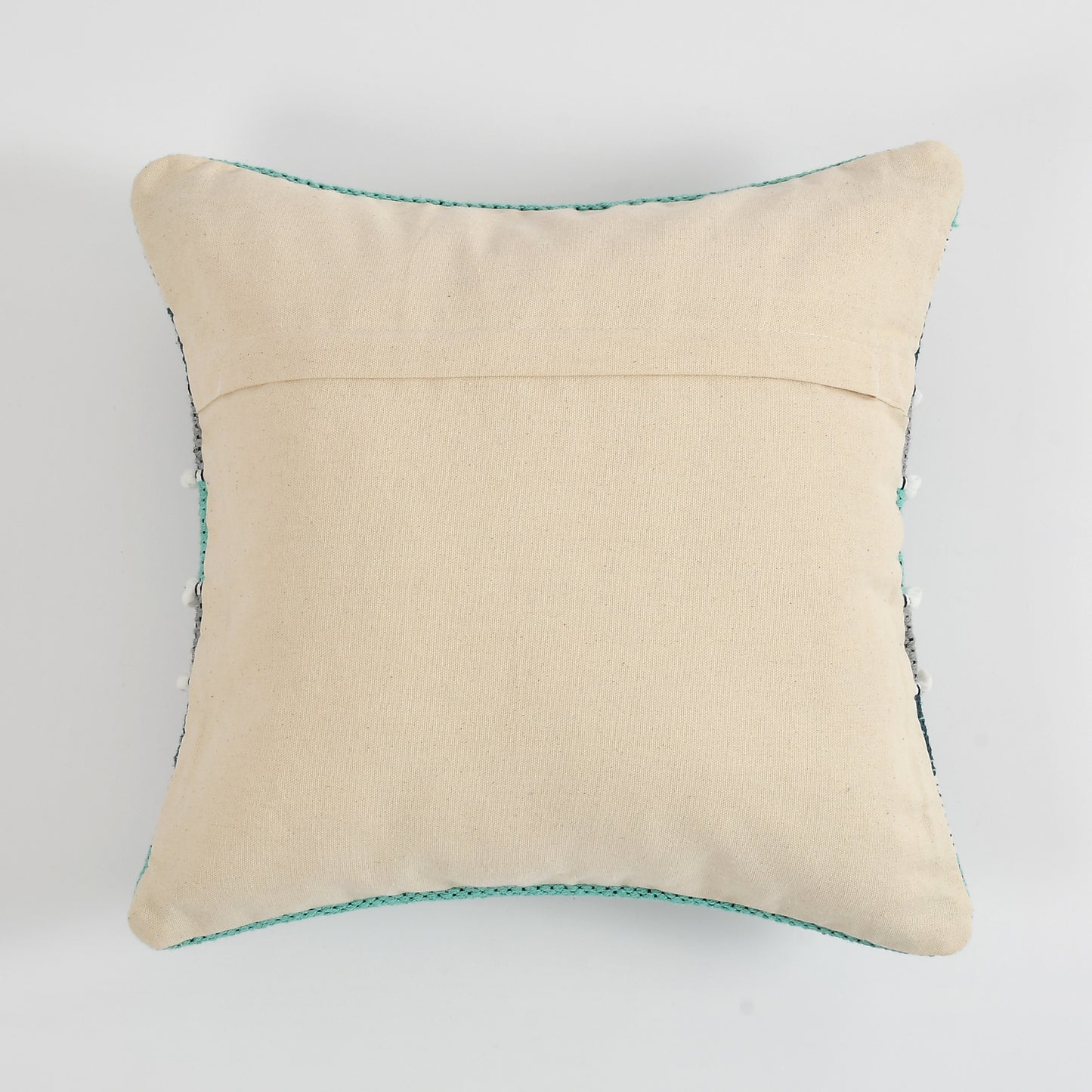 Multicolour Hand Crafted PitLoom Cushion Cover | 16 inch x 16 inch | Pack of 2 Green