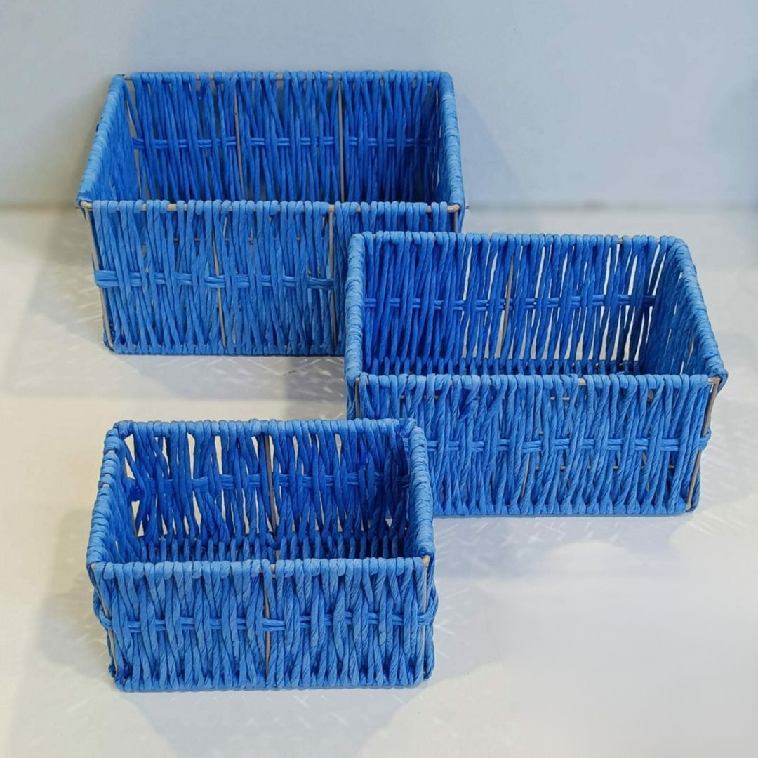 Rafia Storage Baskets Set of 3