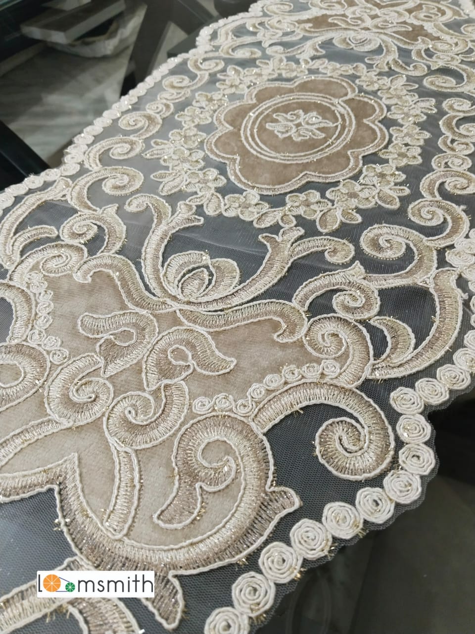 Luxury Tissue Embroidery Table Runner