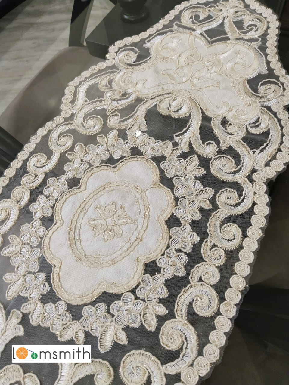 Luxury Tissue Embroidery Table Runner