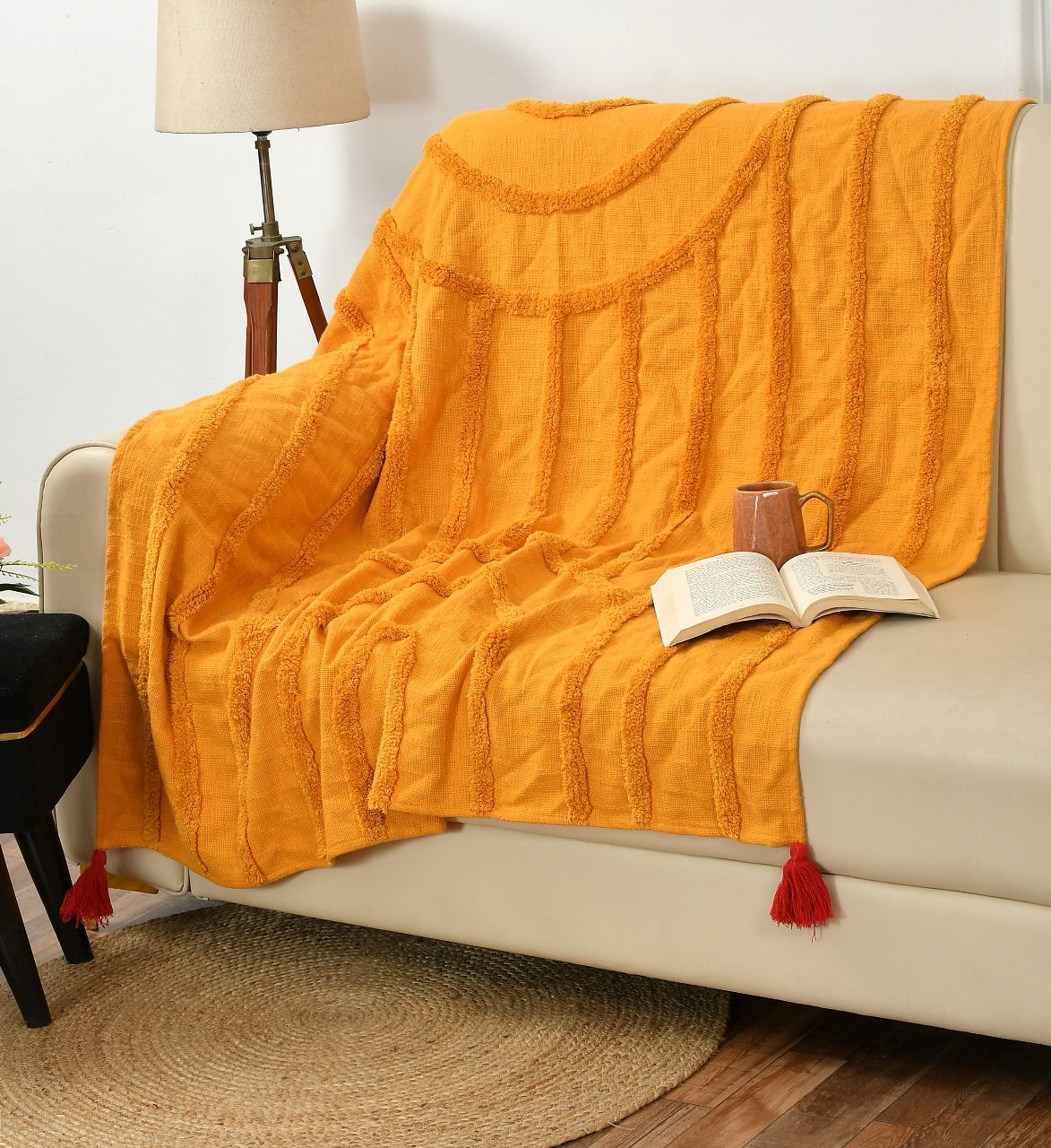 Cotton Tufted Throw For Sofa