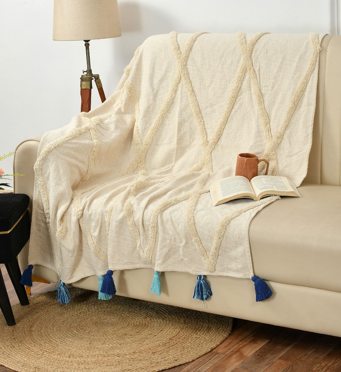 Cotton Tufted Throw For Sofa