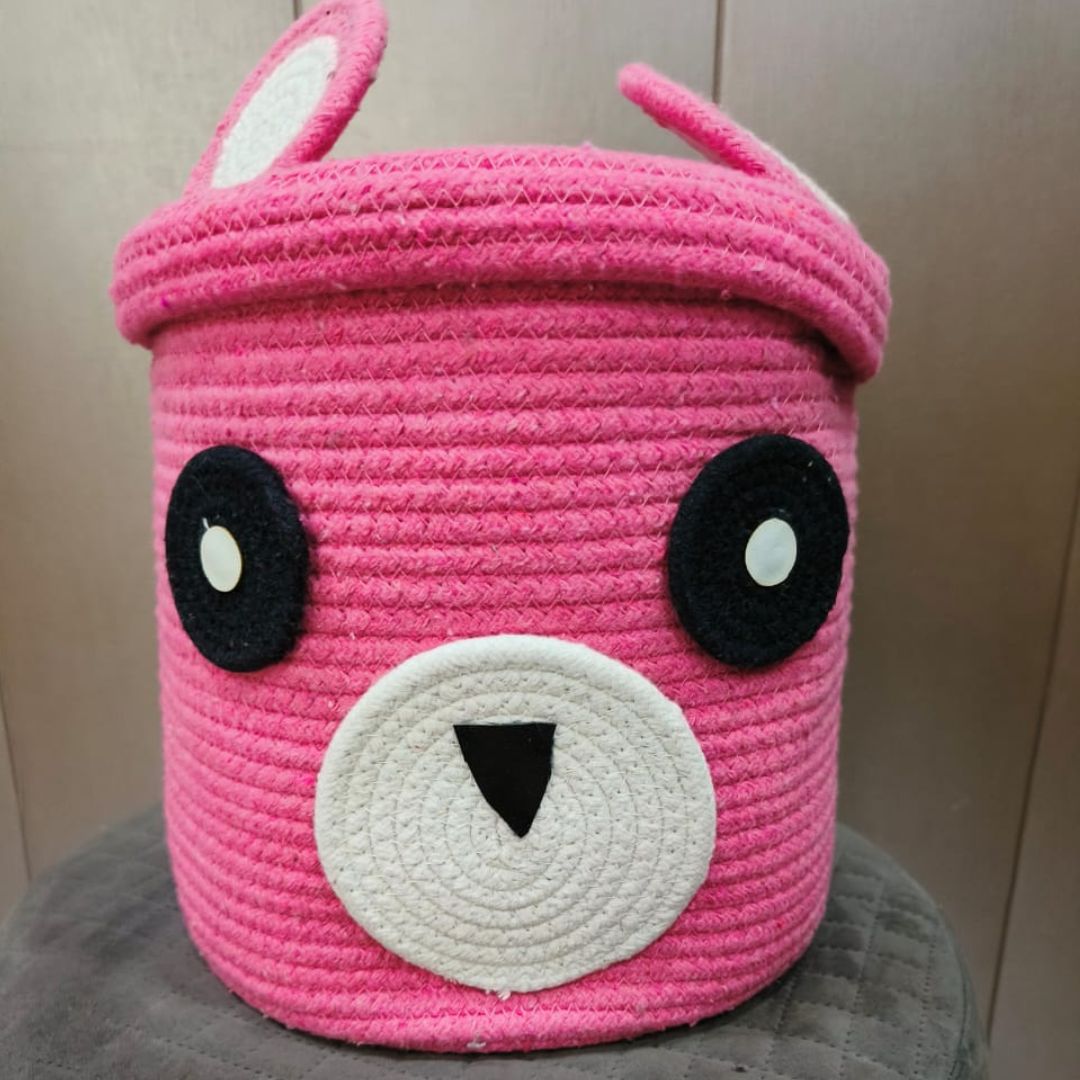 Kids-pink-cotton-rope-gift-basket