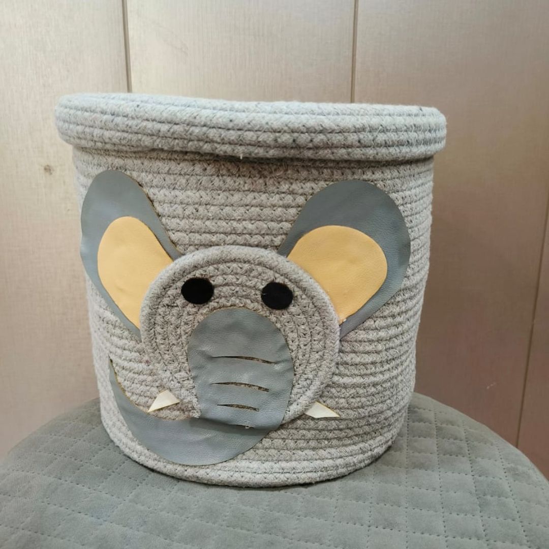 kids elephant cotton rope gift basket