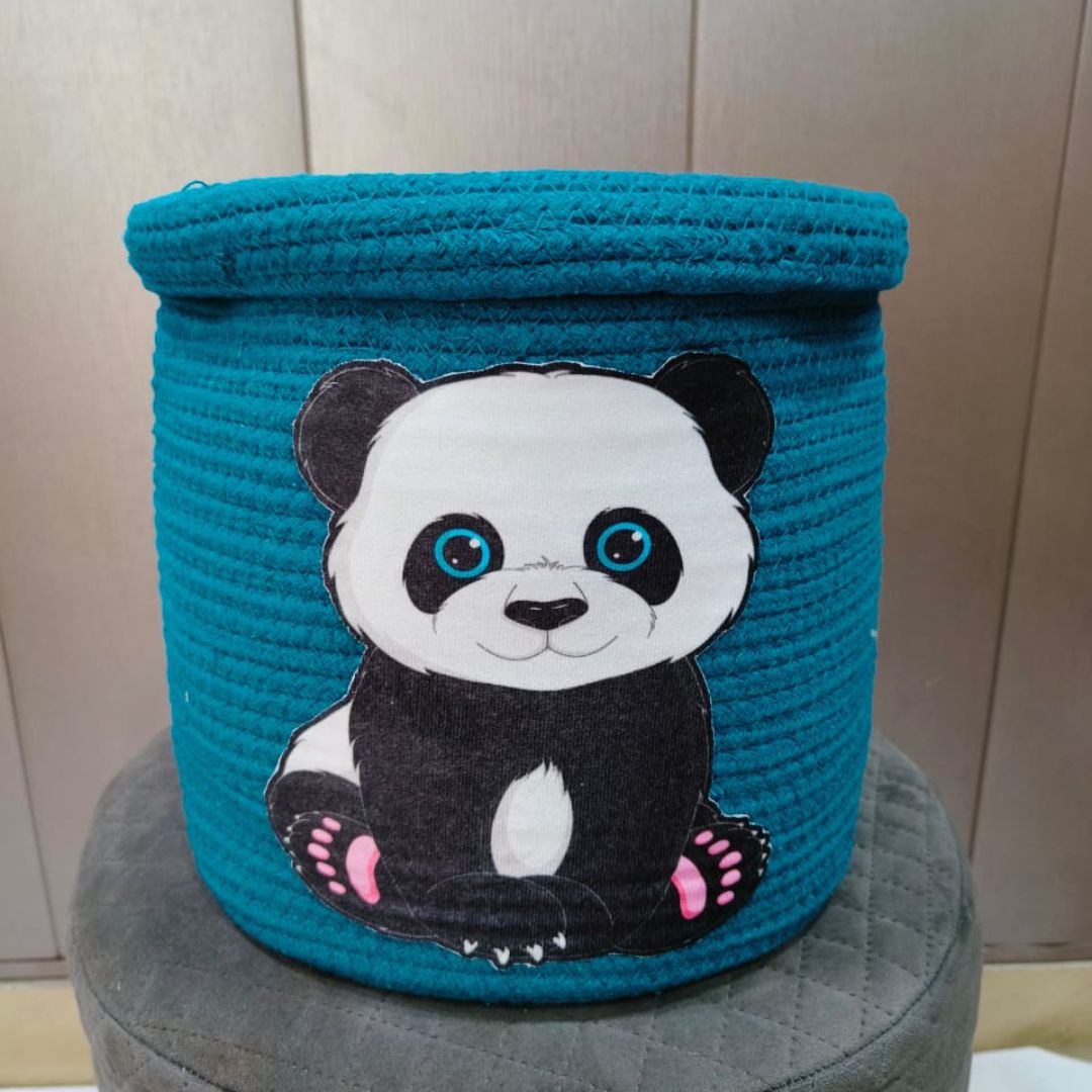 kids panda cotton rope gift basket