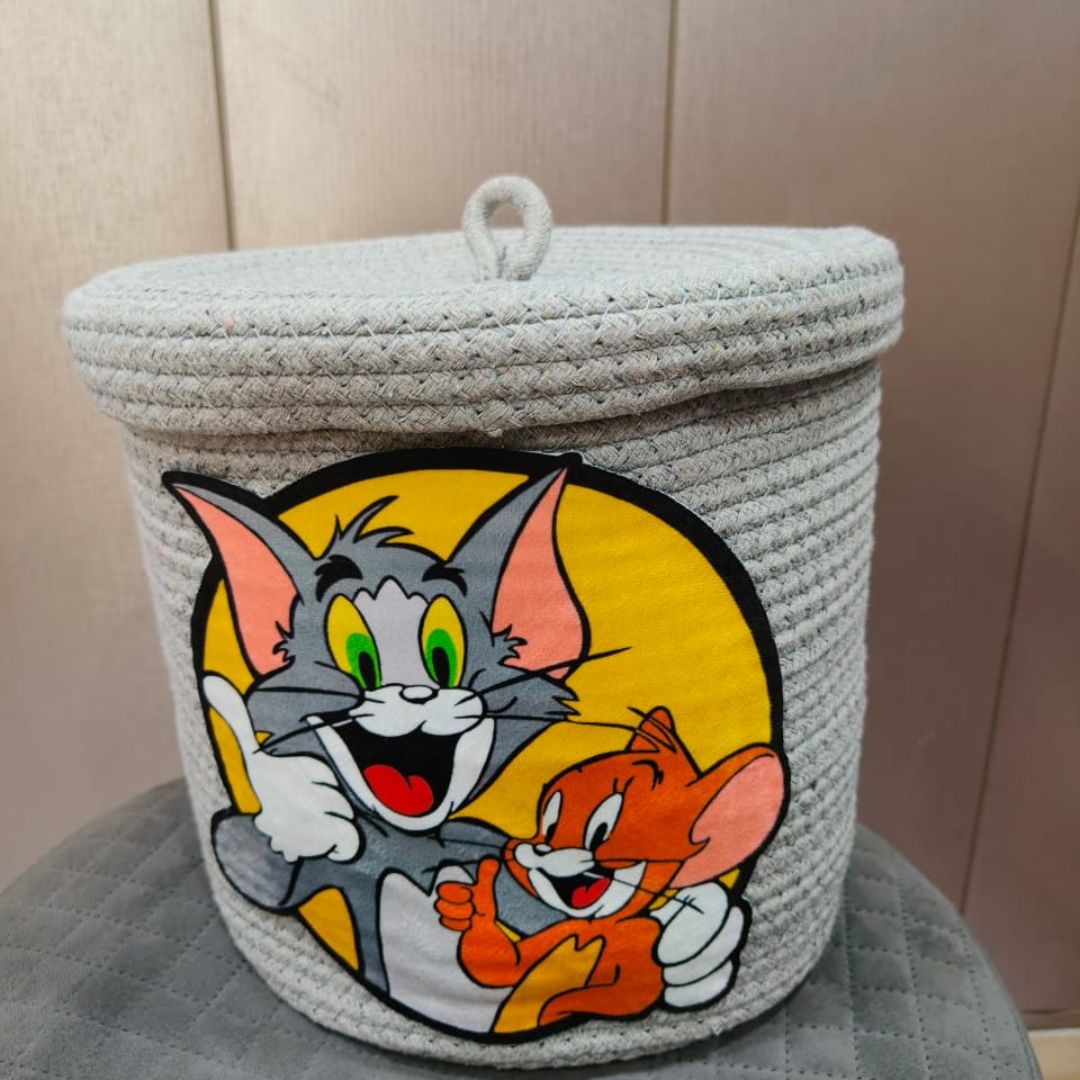 Kids-Tom-and-jerry-cotton-rope-gift-basket