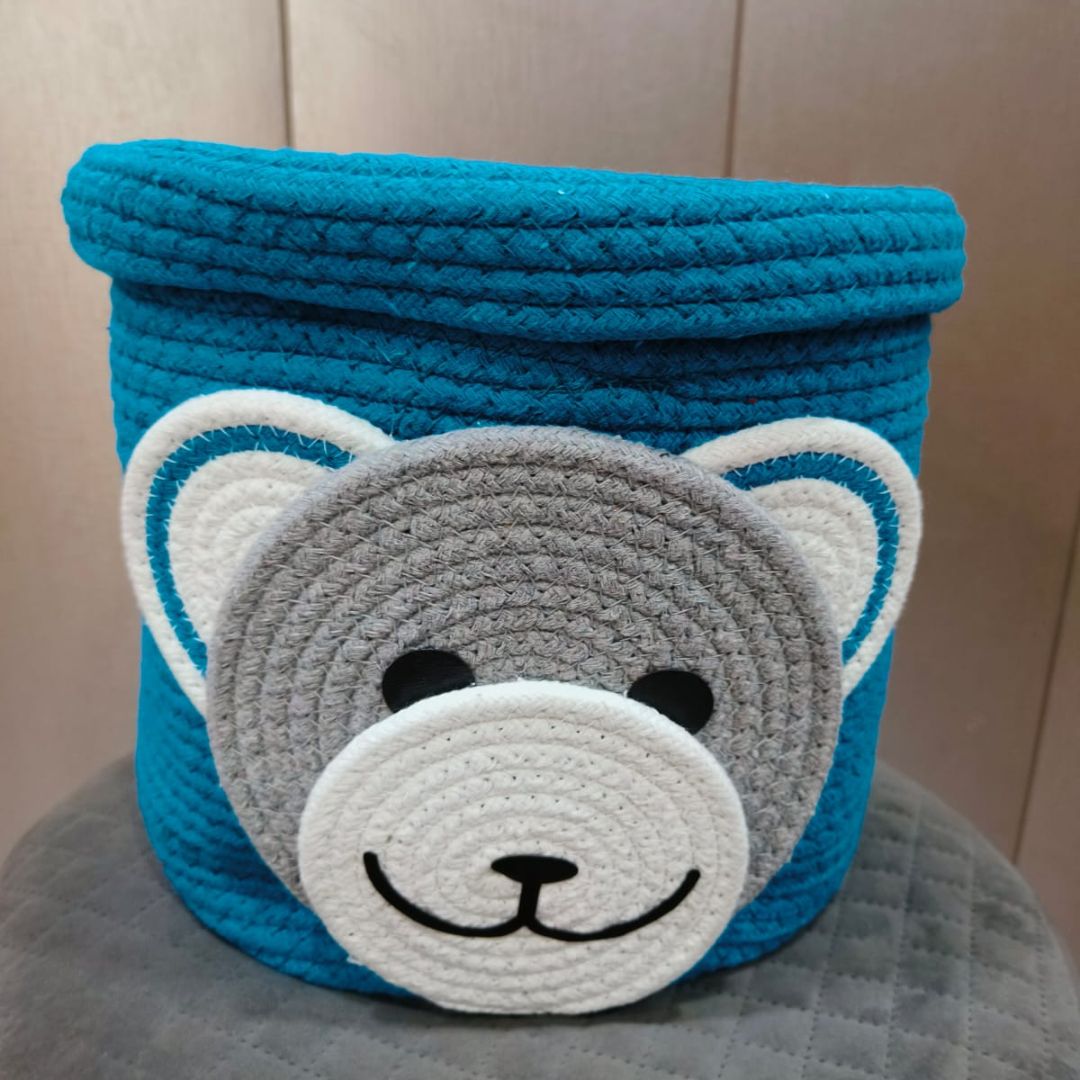 Kids-blue-monkey-color-cotton-rope-gif-basket