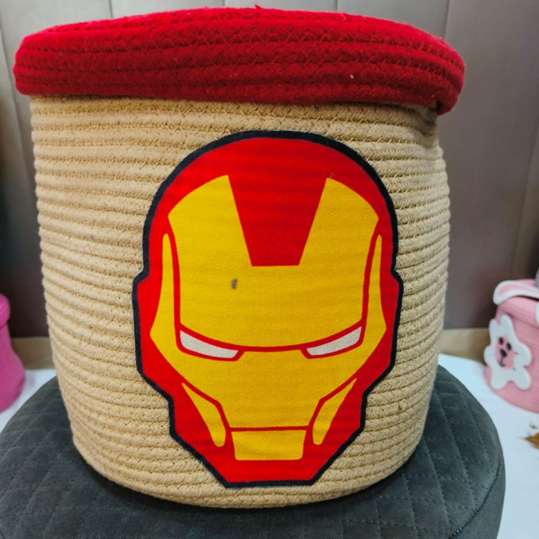 Kids-iron-man-cotton-rope-gift-basket