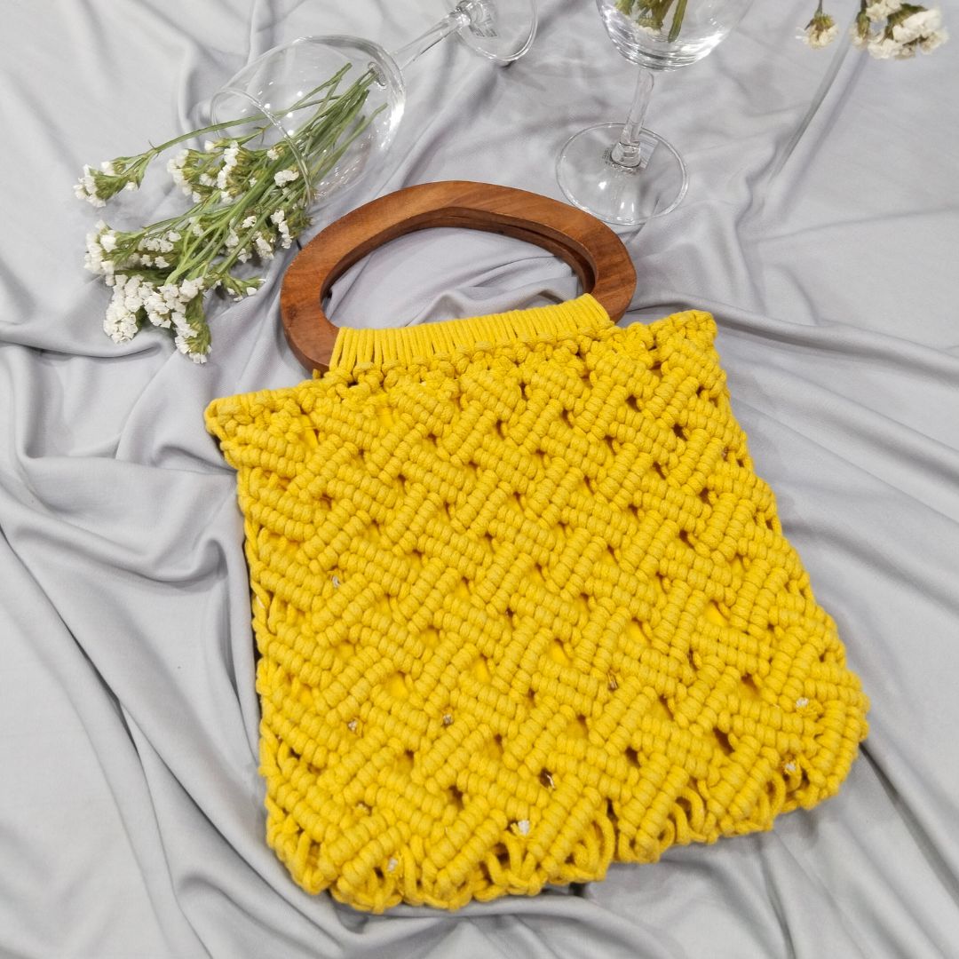 Yellow-Macrame-Knotted-handBag-macrame-sling-bag-macrame-bag-design