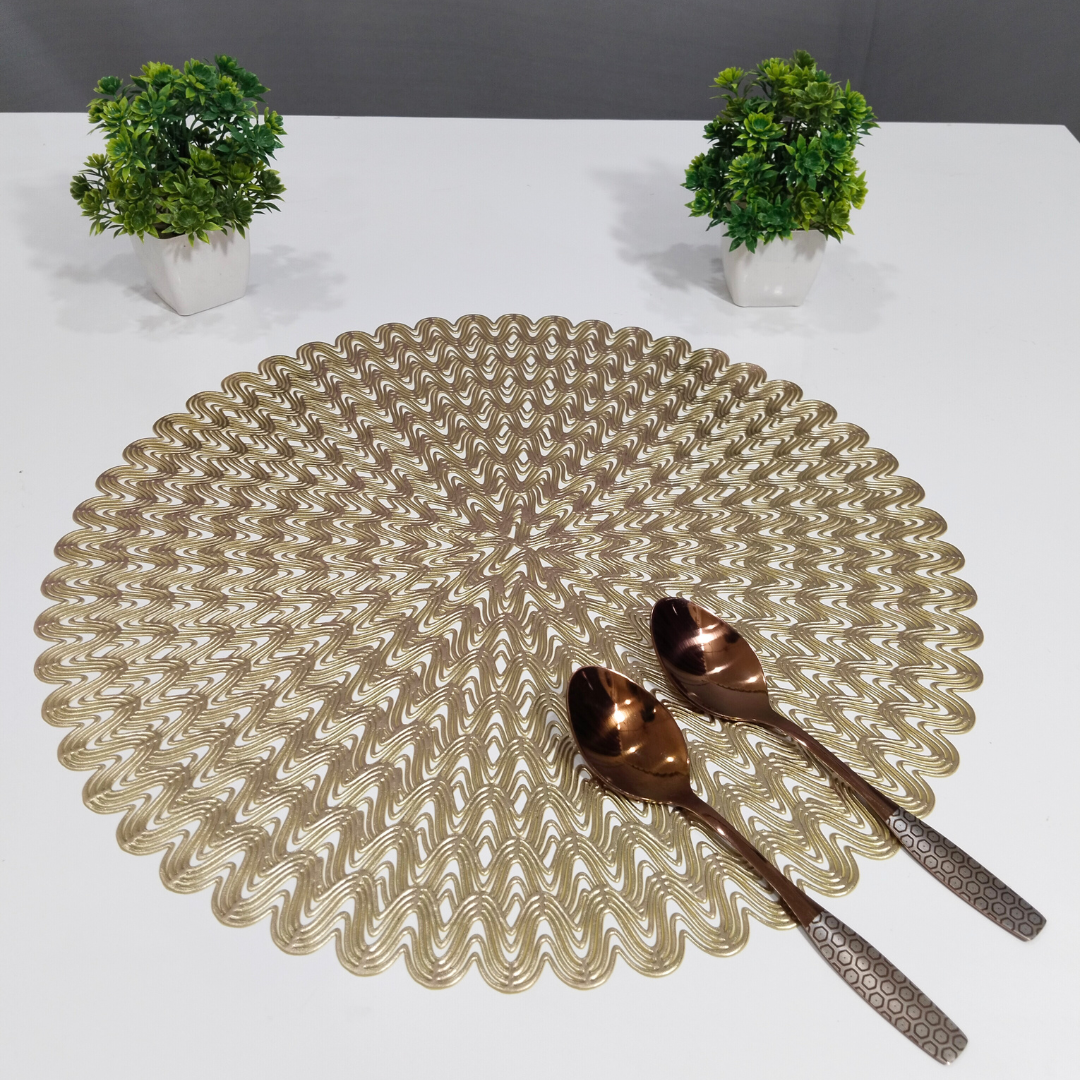 Round Zig-Zag Laser Cut Dining Mat Set of 6