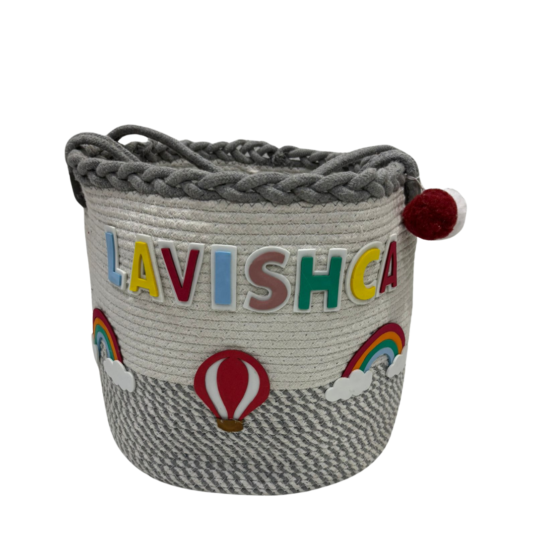 Customized kids return gift cotton rope basket