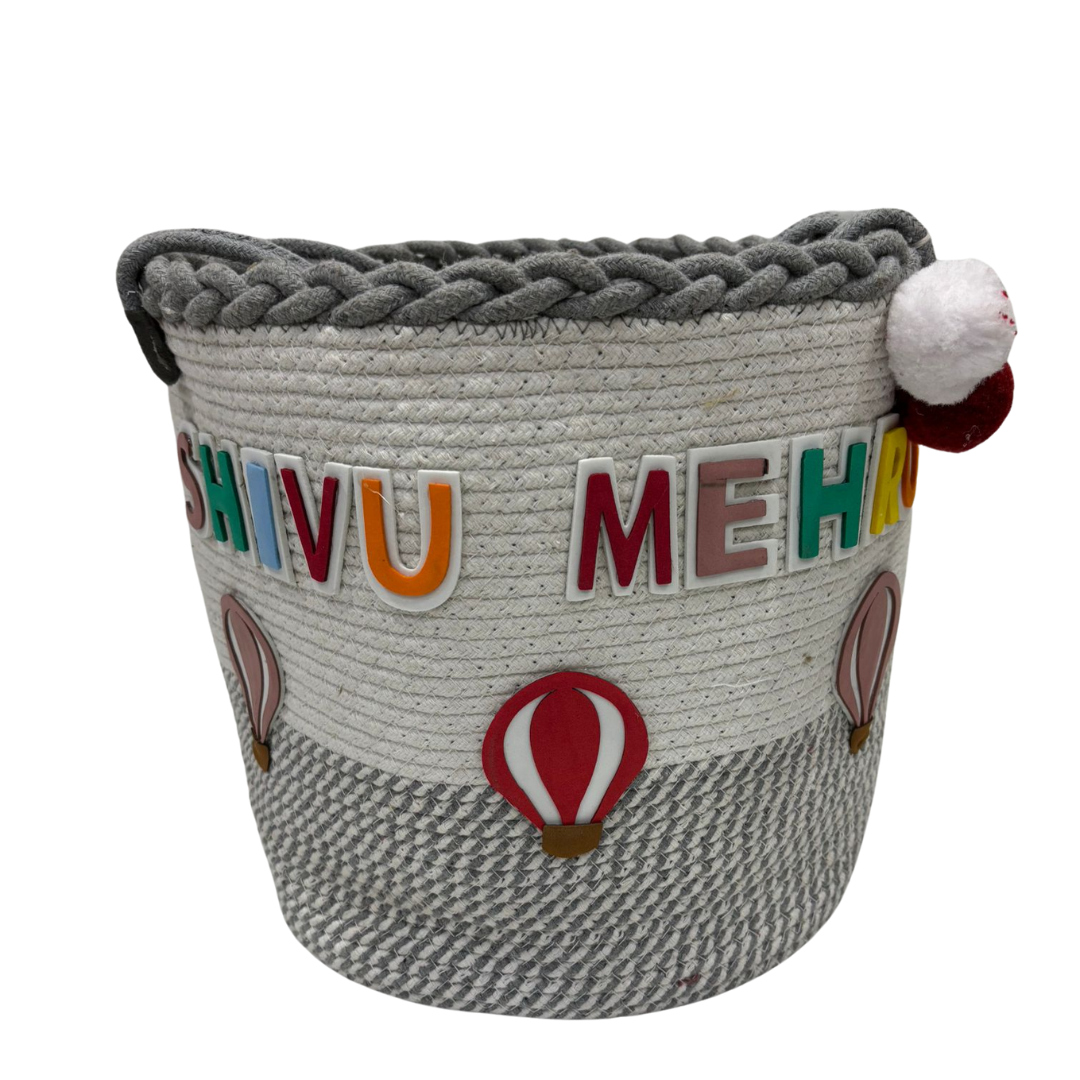 Customized kids return gift cotton rope basket