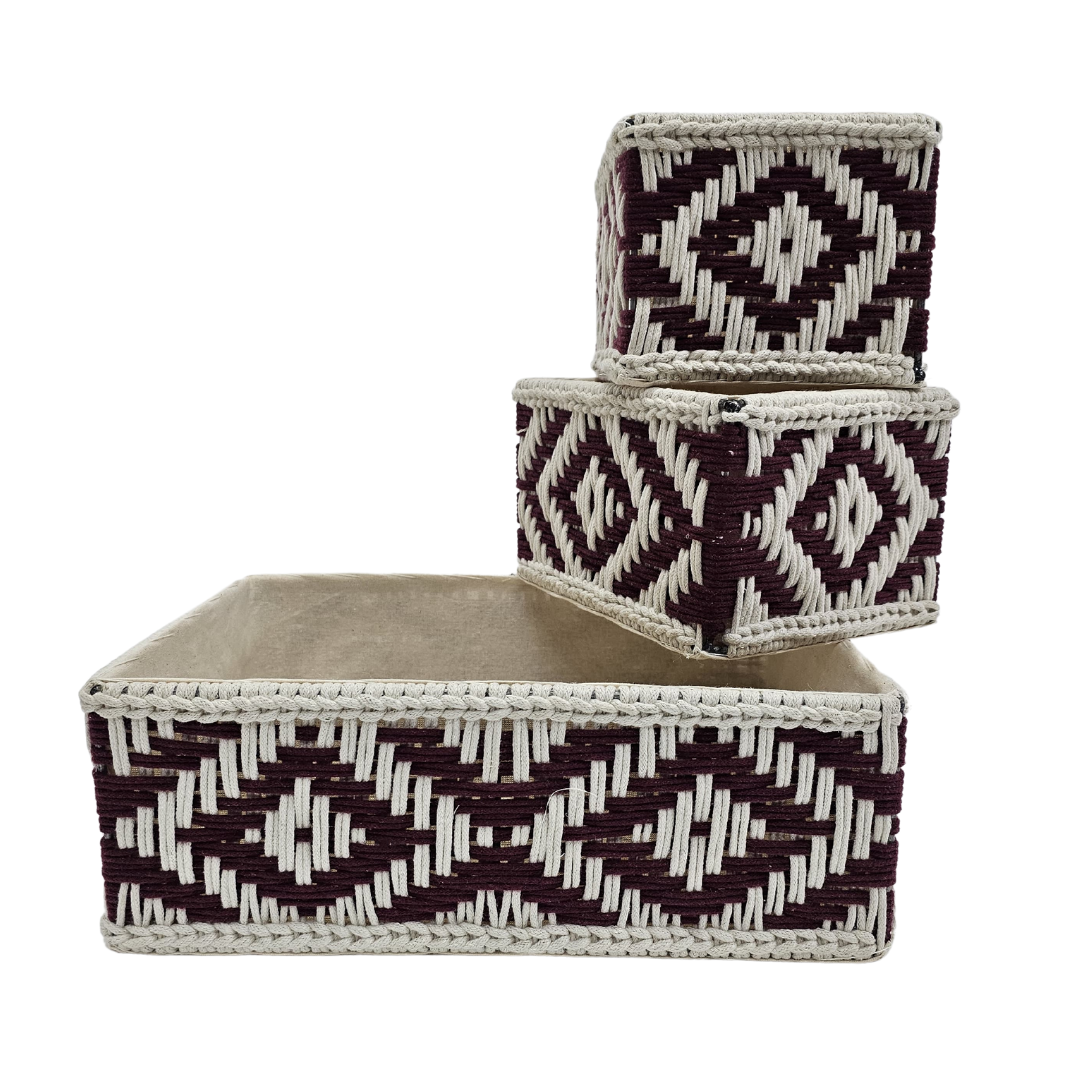 Colorful Macrame Baskets Set of 3 Pieces