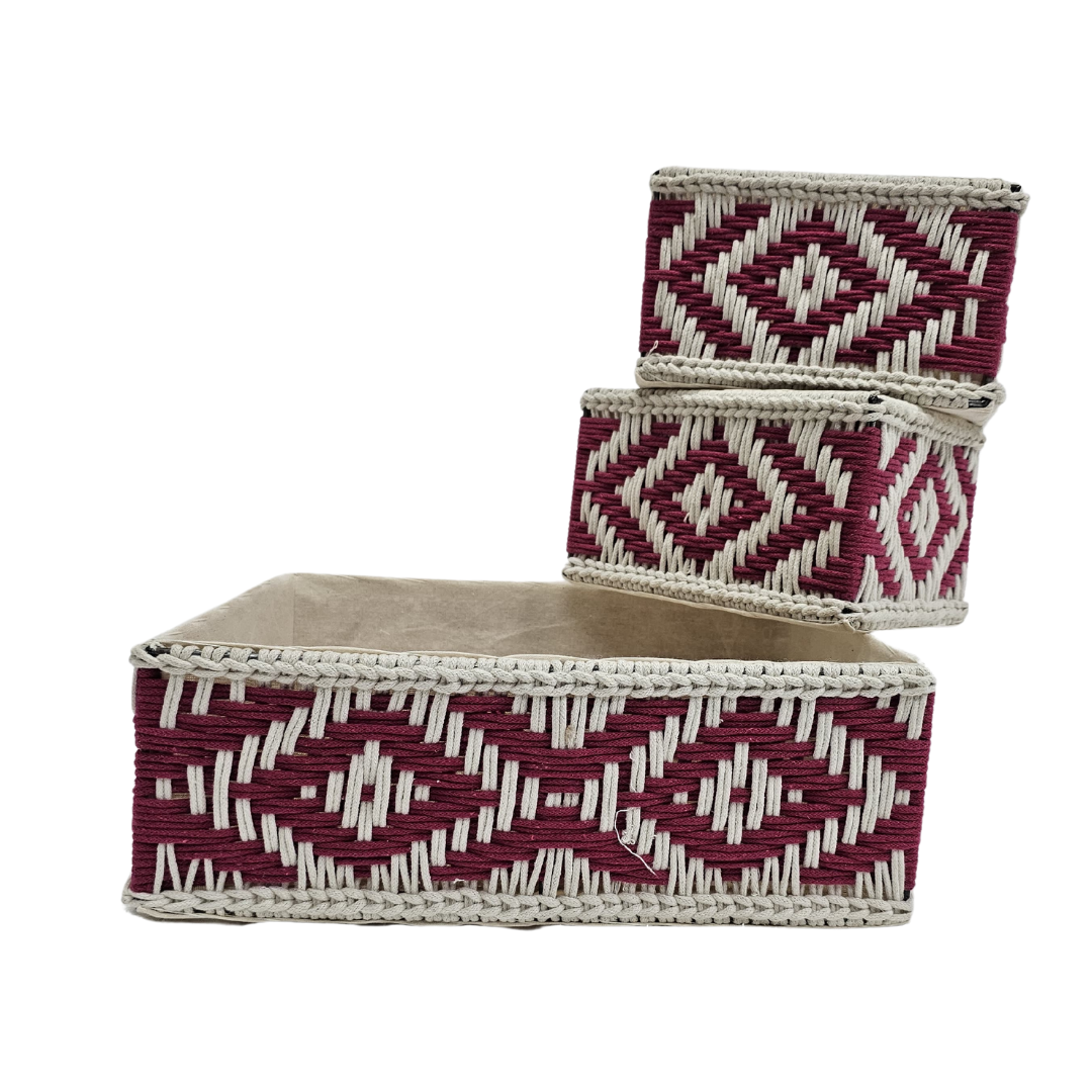 Colorful Macrame Baskets Set of 3 Pieces