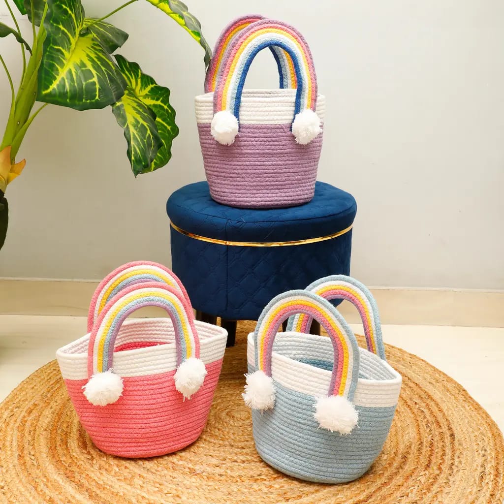 Rainbow Handle Baskets three colors