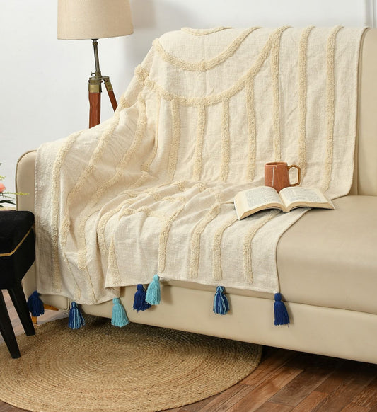 Cotton Tufted Throw For Sofa