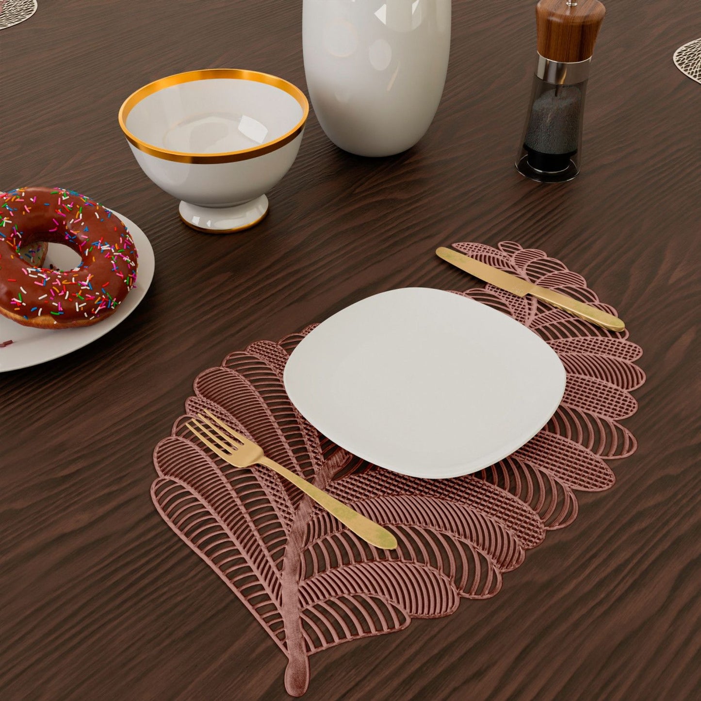 Laser Cut Metallic Look Dining Mats Set of 6/8